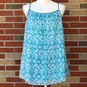 NWT Brooks Brothers Seafoam Green White Silk Halter Top ☀️